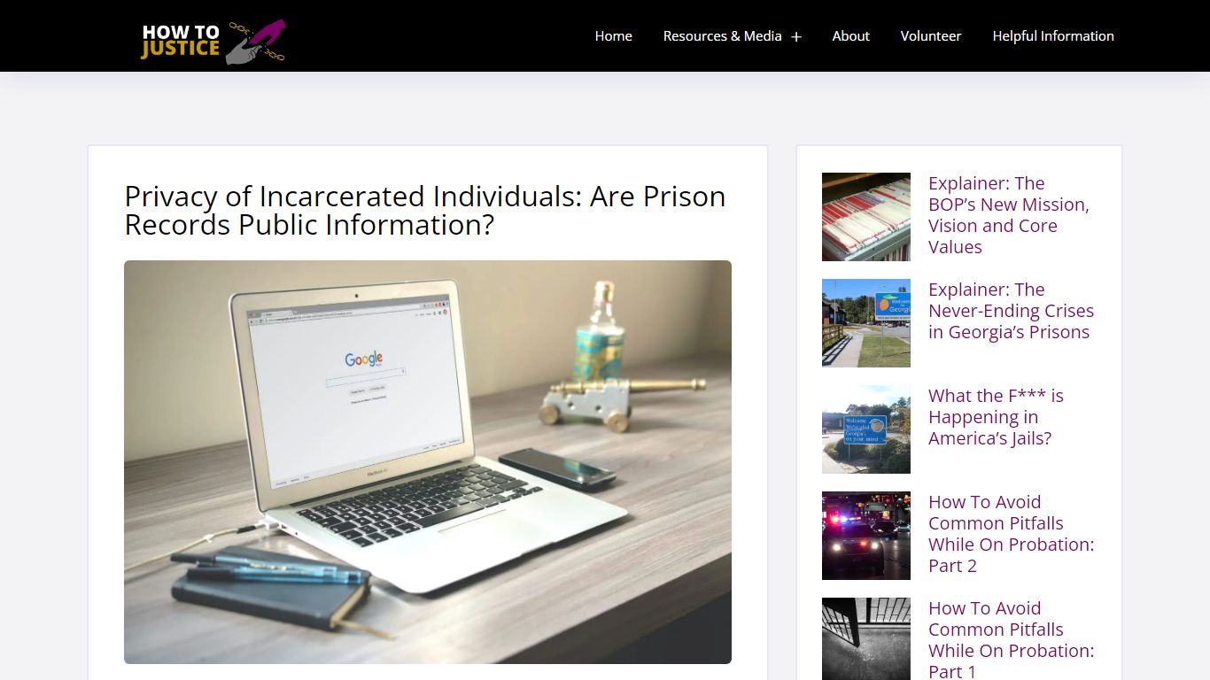 Privacy of Incarcerated Individuals: Are Prison Records Public Information?